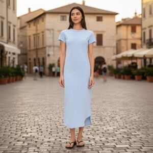 Frank & Eileen Harper Perfect Tee Maxi Dress Mineral Blue Size Medium